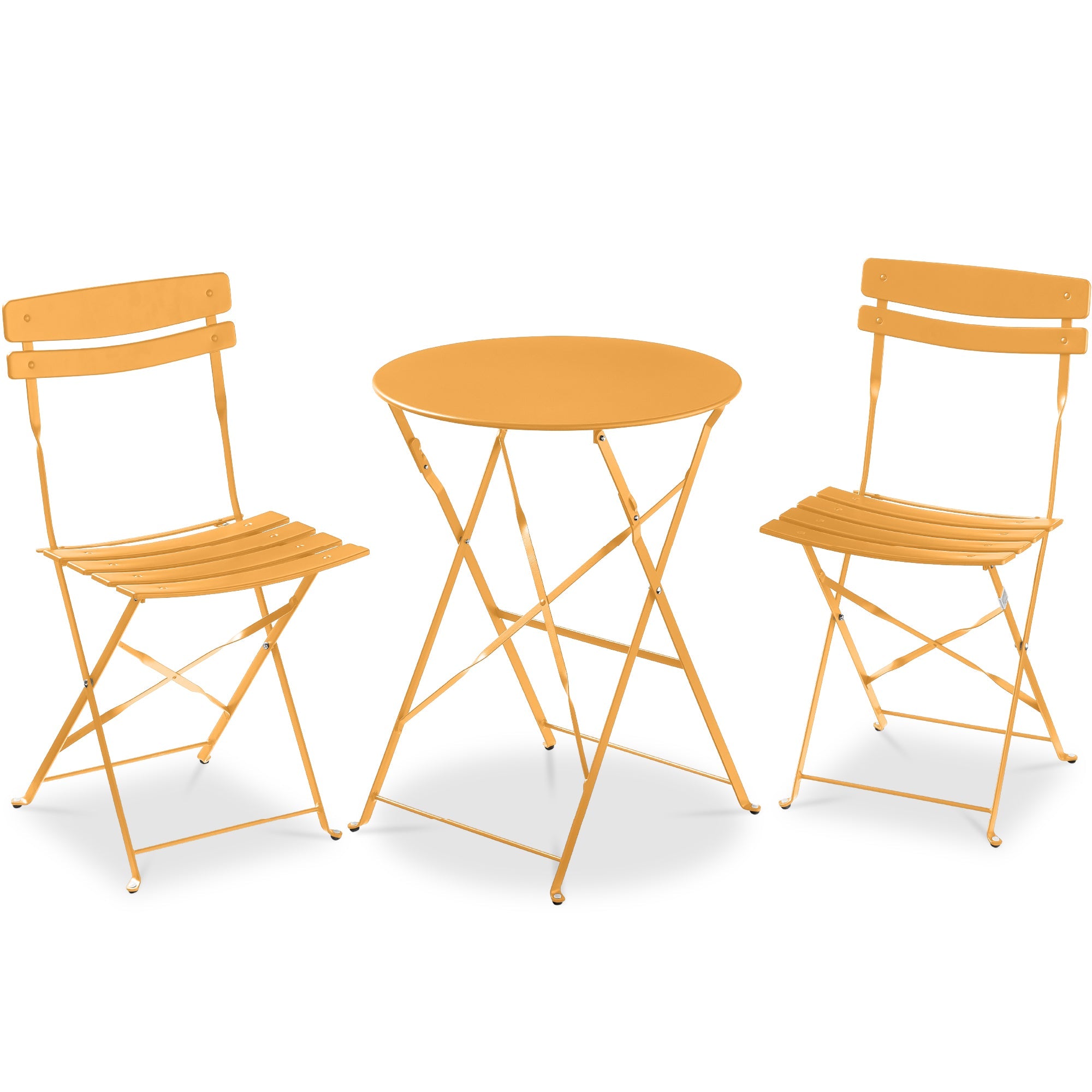 3-Piece Small Folding Patio Bistro Set w/ 2 Chairs - Marigold