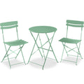 3-Piece Small Folding Patio Bistro Set w/ 2 Chairs - Sage