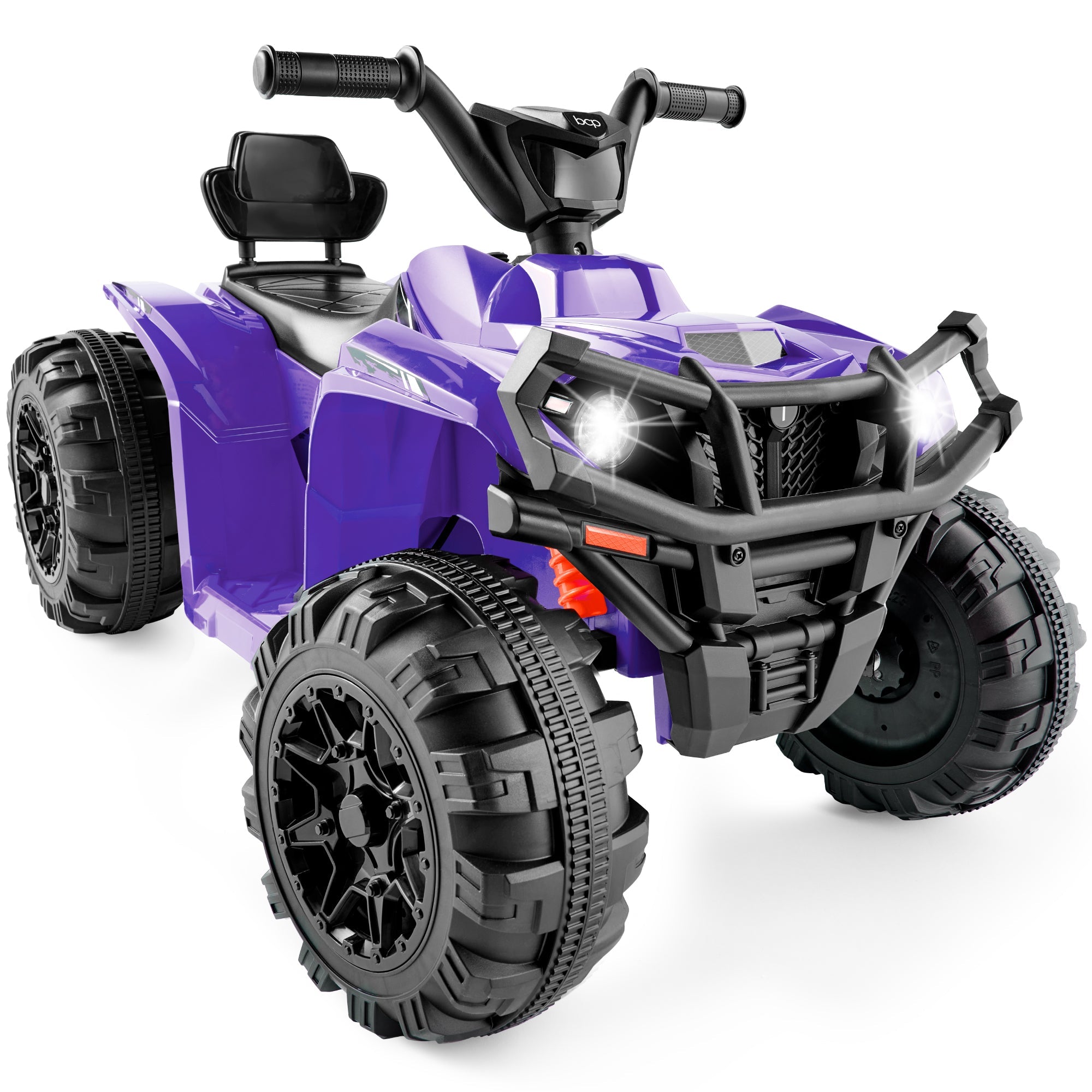 12V Kids Ride-On 4-Wheeler Quad ATV Car w/ 2.4mph Max, Bluetooth, Headlights - Purple