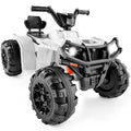 12V Kids Ride-On 4-Wheeler Quad ATV Car w/ 2.4mph Max, Bluetooth, Headlights - White