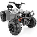 12V Kids Ride-On 4-Wheeler Quad ATV Car w/ 2.4mph Max, Bluetooth, Headlights - Gray