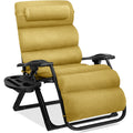 Oversized Zero Gravity Chair, Folding Outdoor Recliner w/ Removable Cushion - Sunflower Yellow