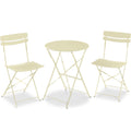 3-Piece Small Folding Patio Bistro Set w/ 2 Chairs - Cream