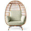 Wicker Egg Chair Oversized Indoor Outdoor Patio Lounger - Sage