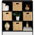 Elevated 9-Cube Storage Organizer, 11in Bookshelf, w/ Metal Legs - Black