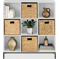 Elevated 9-Cube Storage Organizer, 11in Bookshelf, w/ Metal Legs - White