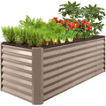 Outdoor Metal Raised Garden Bed for Vegetables, Flowers, Herbs - 8x2x2ft - Taupe