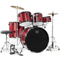 5-Piece Full Size Drum Set For Adults - Red Sparkle