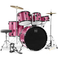 5-Piece Full Size Drum Set For Adults - Pink Sparkle