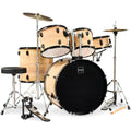 5-Piece Full Size Drum Set For Adults - Natural Woodgrain