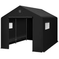 Outdoor Fabric Storage Shed w/ Metal Frame, Dual Zipper Doors - 10x8ft - Black