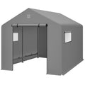 Outdoor Fabric Storage Shed w/ Metal Frame, Dual Zipper Doors - 10x8ft - Gray
