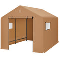 Outdoor Fabric Storage Shed w/ Metal Frame, Dual Zipper Doors - 10x8ft - Tan