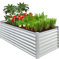 Outdoor Metal Raised Garden Bed for Vegetables, Flowers, Herbs - 6x3x2ft - Galvanized