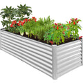 Outdoor Metal Raised Garden Bed for Vegetables, Flowers, Herbs - 8x4x2ft - Galvanized