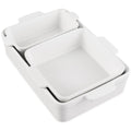 3-Piece Ceramic Bakeware Set, Stoneware Baking Dishes, Casserole Serving Set - Vanilla Buttercream