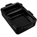 3-Piece Ceramic Bakeware Set, Stoneware Baking Dishes, Casserole Serving Set - Black Licorice