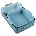 3-Piece Ceramic Bakeware Set, Stoneware Baking Dishes, Casserole Serving Set - Cornflower Blue