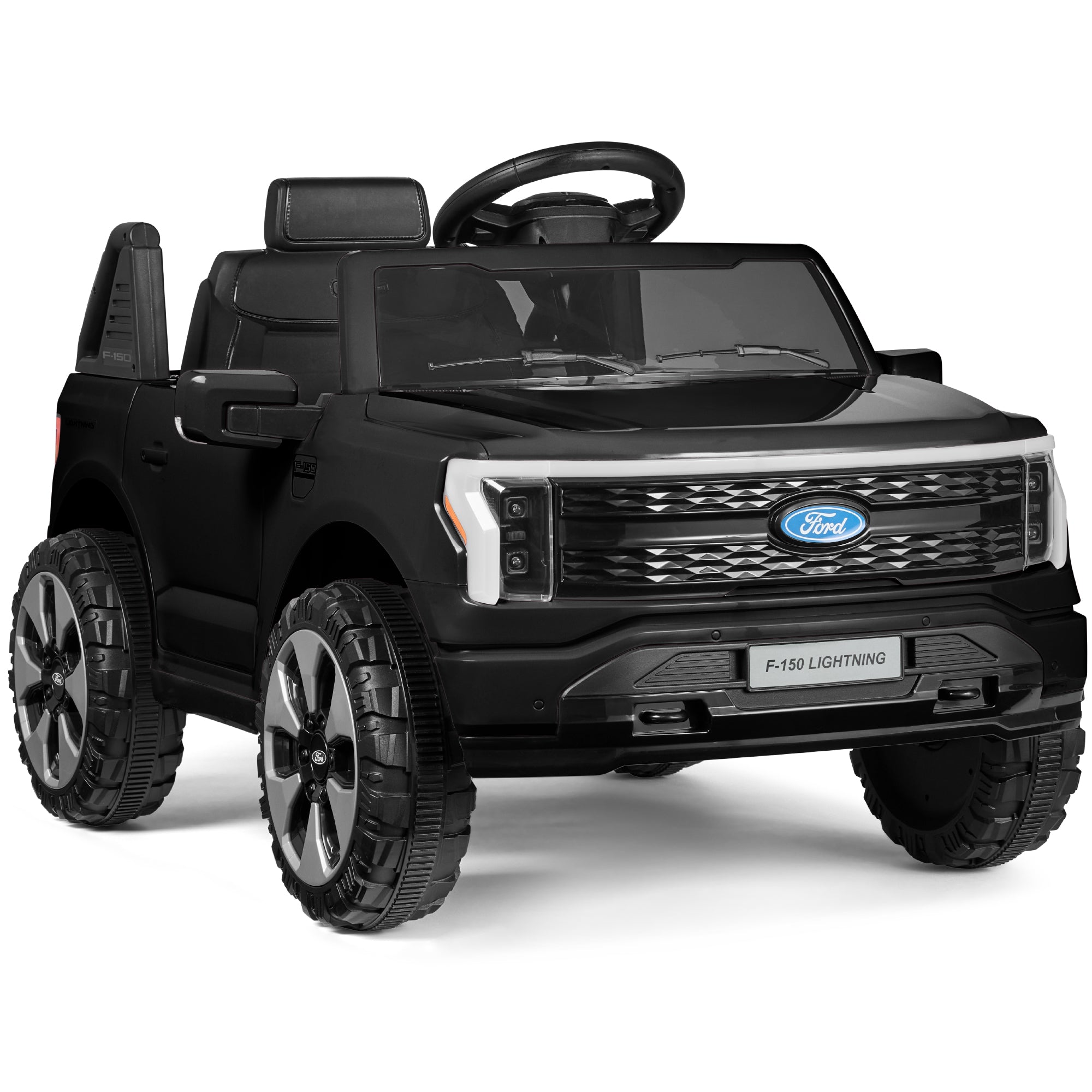 12V Kids Ride On Car Officially Licensed Ford Lightning w/ Remote, 2 Speeds - Black
