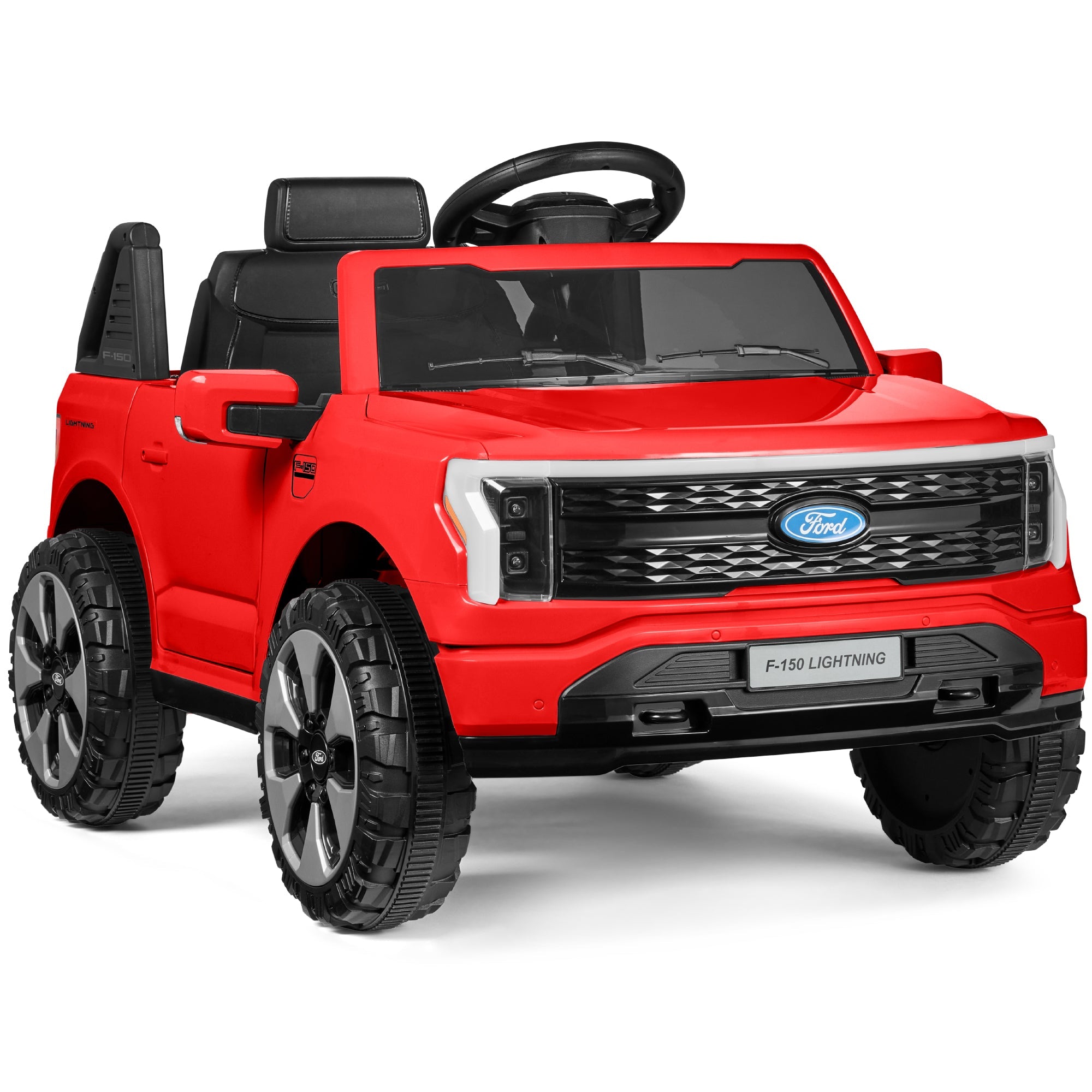 12V Kids Ride On Car Officially Licensed Ford Lightning w/ Remote, 2 Speeds - Red