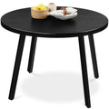 Mid-Century Modern Round Dining Table w/ Adjustable Feet - 35.5in - Black