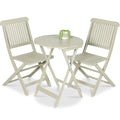3-Piece Acacia Wood Bistro Set w/ Folding Table, 2 Chairs - Sage Green