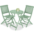 3-Piece Acacia Wood Bistro Set w/ Folding Table, 2 Chairs - Mint
