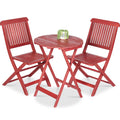 3-Piece Acacia Wood Bistro Set w/ Folding Table, 2 Chairs - Ruby
