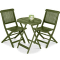 3-Piece Acacia Wood Bistro Set w/ Folding Table, 2 Chairs - Olive