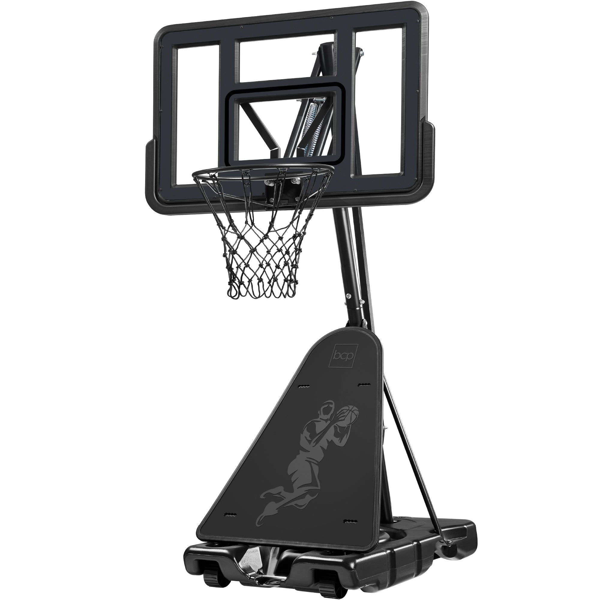 Adjustable 4.4-10ft Basketball Hoop, w/ Shatterproof Backboard,  Ball Return - Charcoal