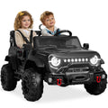 24V 2-Seater Electric Ride-On Car Truck w/ Parent Control, Bluetooth - Black