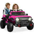 24V 2-Seater Electric Ride-On Car Truck w/ Parent Control, Bluetooth - Hot Pink