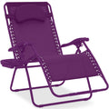 Oversized Reclining Zero Gravity Chair Lounger w/ Cup Holder, Pillow - Amethyst
