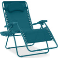 Oversized Reclining Zero Gravity Chair Lounger w/ Cup Holder, Pillow - Peacock