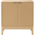 2-Door Reeded Storage Cabinet, Accent Furniture, Sideboard - Natural