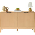 4-Door Reeded Storage Cabinet, Accent Furniture, Sideboard - Natural