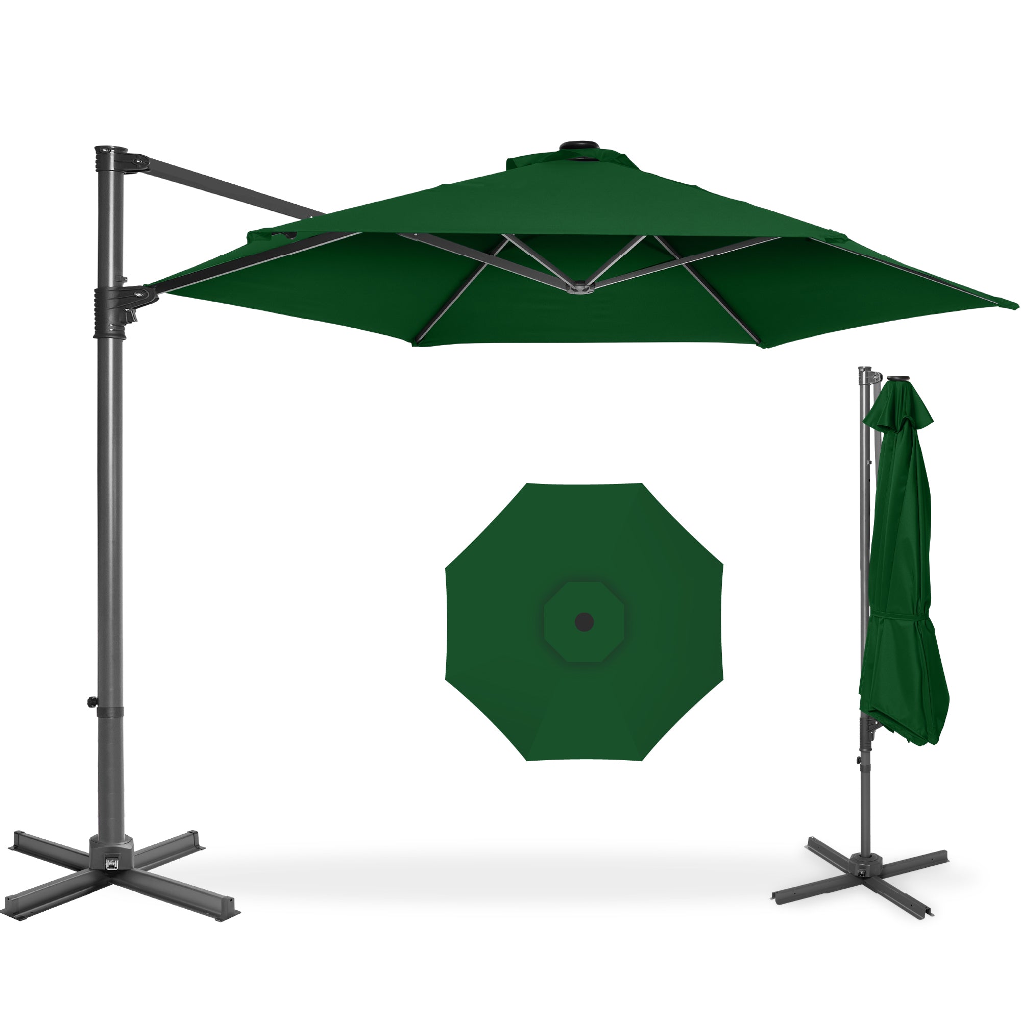 360 Rotating Cantilever Offset Patio Umbrella - 10ft - Green