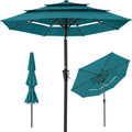 3-Tier Patio Umbrella w/ Tilt Adjustment, Crank - 10ft - Cerulean