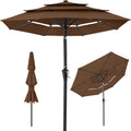3-Tier Patio Umbrella w/ Tilt Adjustment, Crank - 10ft - Brown