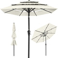 3-Tier Patio Umbrella w/ Tilt Adjustment, Crank - 10ft - Ivory