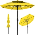 3-Tier Patio Umbrella w/ Tilt Adjustment, Crank - 10ft - Yellow