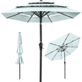 3-Tier Patio Umbrella w/ Tilt Adjustment, Crank - 10ft - Baby Blue