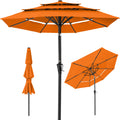 3-Tier Patio Umbrella w/ Tilt Adjustment, Crank - 10ft - Orange