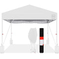 One-Person Setup Instant Pop Up Canopy w/ Case, 4 Weight Bags - 12x12ft - White/White