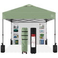 One-Person Setup Instant Pop Up Canopy w/ Side Wall, Carrying Case - 10x10ft - Sage Green