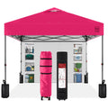 One-Person Setup Instant Pop Up Canopy w/ Side Wall, Carrying Case - 10x10ft - Hot Pink
