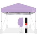 One-Person Setup Instant Pop Up Canopy w/ Case, 4 Weight Bags - 8x8ft - Lilac/White