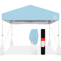 One-Person Setup Instant Pop Up Canopy w/ Case, 4 Weight Bags - 8x8ft - French Blue/White