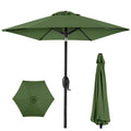 Outdoor Market Patio Umbrella w/ Push Button Tilt, Crank Lift - 7.5ft - Fern