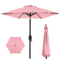 Outdoor Market Patio Umbrella w/ Push Button Tilt, Crank Lift - 7.5ft - Carnation